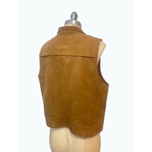 Chico's Black Label Faux-Suede Grommet Vest size 2 Large - Picture 6 of 9